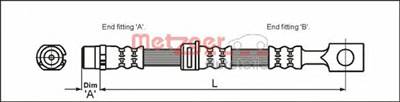 METZGER 4112825 - fékcső OPEL