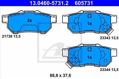 ATE 13.0460-5731.2 - fékbetét HONDA