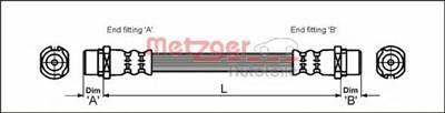METZGER 4112828 - fékcső OPEL