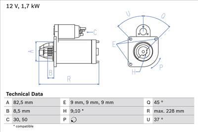 BOSCH 0 986 025 660 - önindító ALFA ROMEO FIAT LANCIA OPEL SAAB VAUXHALL