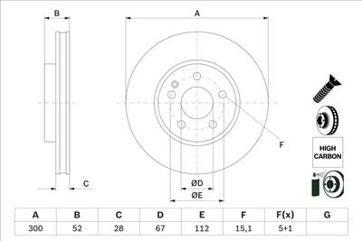 BOSCH 0 986 479 D57 - féktárcsa MERCEDES-BENZ