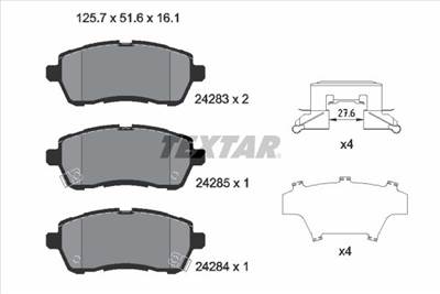 Fékbetét készlet TEXTAR 2428303 for SUZUKI, DAIHATSU, MAZDA, FORD, …