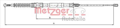 METZGER 10.7518 - Kézifék bowden AUDI SEAT SKODA VW