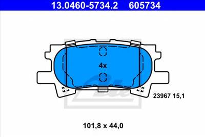 ATE 13.0460-5734.2 - fékbetét LEXUS TOYOTA