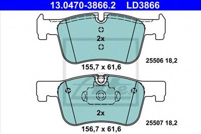 ATE 13.0470-3866.2 - fékbetét BMW
