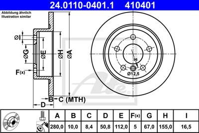 ATE 24.0110-0401.1 - féktárcsa BMW MINI