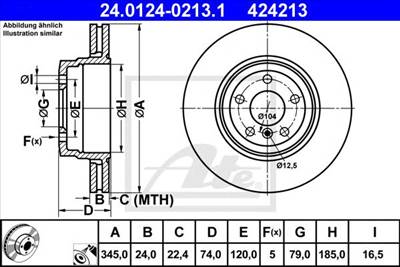 ATE 24.0124-0213.1 - féktárcsa BMW