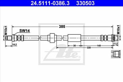 ATE 24.5111-0386.3 - fékcső NISSAN OPEL RENAULT VAUXHALL