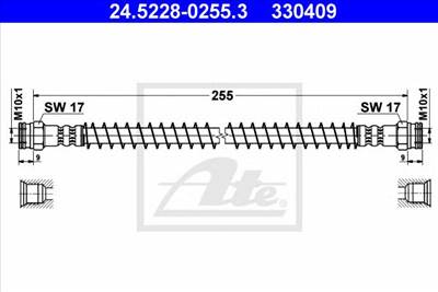 ATE 24.5228-0255.3 - fékcső PEUGEOT