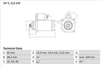BOSCH 0 986 025 900 - önindító DAF TEMSA
