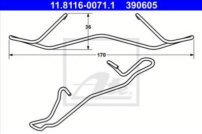 ATE 11.8116-0071.1 - Rugó, féknyereg AUDI SEAT VW