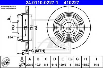 ATE 24.0110-0227.1 - féktárcsa BMW