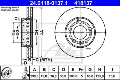 ATE 24.0118-0137.1 - féktárcsa SKODA VW