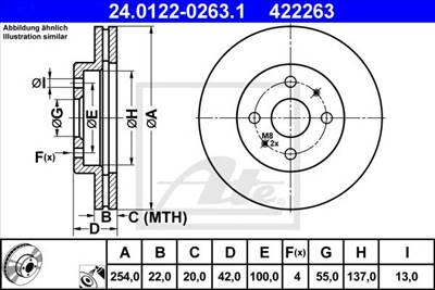 ATE 24.0122-0263.1 - féktárcsa DAIHATSU SUBARU