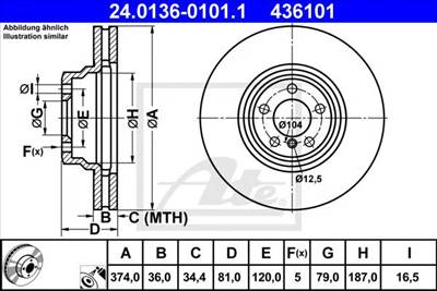 ATE 24.0136-0101.1 - féktárcsa BMW