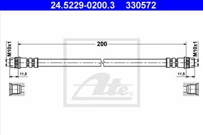 ATE 24.5229-0200.3 - fékcső NISSAN OPEL PEUGEOT RENAULT VAUXHALL