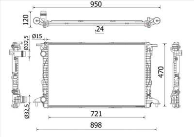 MAHLE CR 2179 000S - Vízhűtő (Hűtőradiátor) AUDI VW