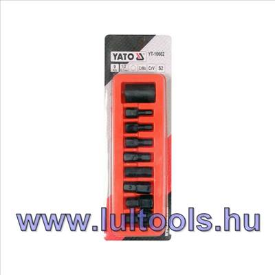 Gépi imbusz bit készlet 9 részes 1/2" 6-19 mm dugókulcs adapterrel Yato