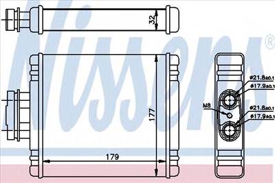 NISSENS 73654 - Hőcserélő, belső tér fűtés AUDI SEAT SKODA VW