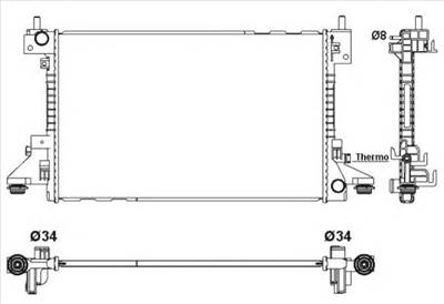 NRF 53160 - Vízhűtő (Hűtőradiátor) CHEVROLET OPEL VAUXHALL