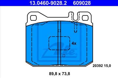 ATE 13.0460-9028.2 - fékbetét MERCEDES-BENZ