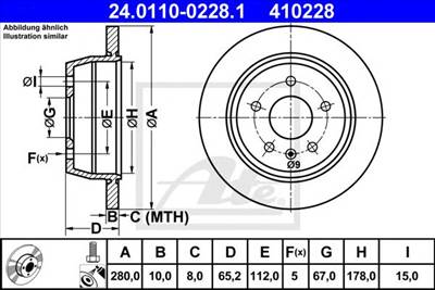 ATE 24.0110-0228.1 - féktárcsa MERCEDES-BENZ