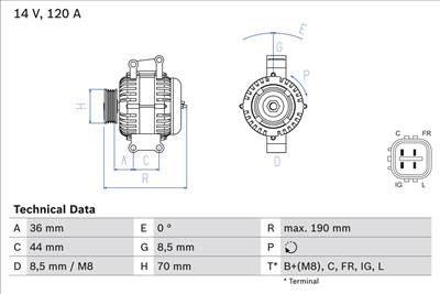 BOSCH 0 986 082 050 - generátor HONDA