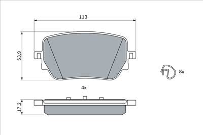 BOSCH 0 986 424 890 - fékbetétkészlet, tárcsafék MERCEDES-BENZ