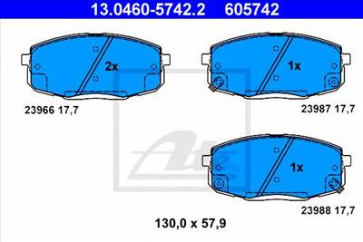 ATE 13.0460-5742.2 - fékbetét HYUNDAI KIA