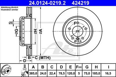 ATE 24.0124-0219.2 - féktárcsa BMW