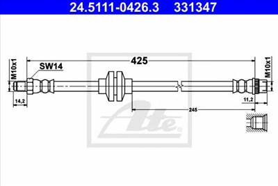 ATE 24.5111-0426.3 - fékcső RENAULT