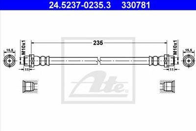 ATE 24.5237-0235.3 - fékcső MERCEDES-BENZ VW