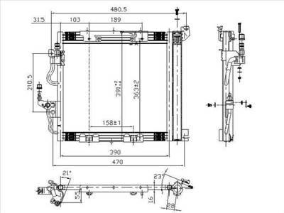 Opel Astra H 2003-2012 - Légkondihűtő (összes diesel) 375mm X 382mm