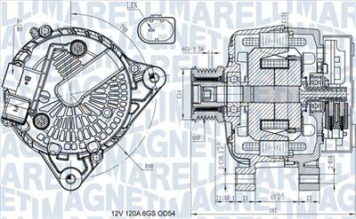 MAGNETI MARELLI 063731545910 - generátor FORD
