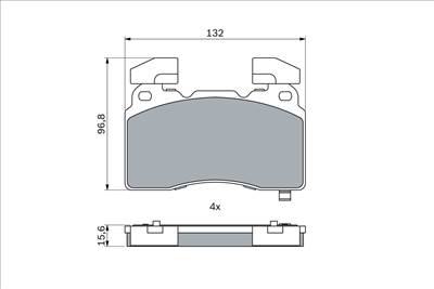 BOSCH 0 986 424 894 - fékbetétkészlet, tárcsafék CADILLAC CHEVROLET OPEL VAUXHALL