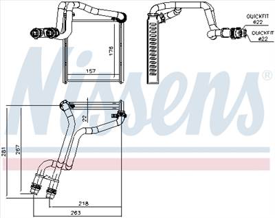 NISSENS 73942 - Hőcserélő, belső tér fűtés VW