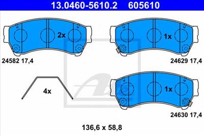 ATE 13.0460-5610.2 - fékbetét MAZDA