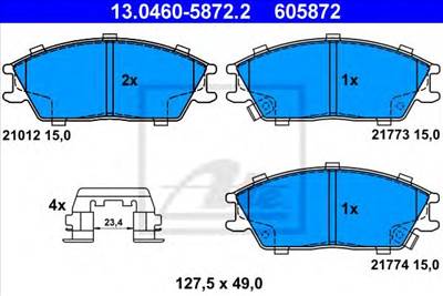 ATE 13.0460-5872.2 - fékbetét HYUNDAI