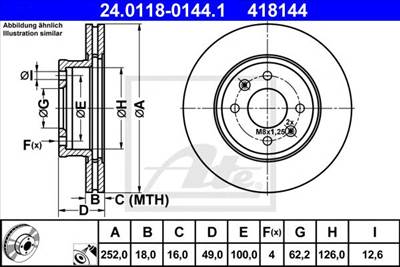 ATE 24.0118-0144.1 - féktárcsa HYUNDAI KIA