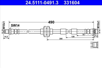 ATE 24.5111-0491.3 - fékcső MERCEDES-BENZ