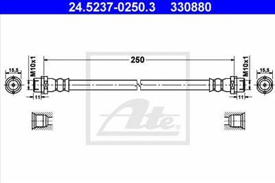 ATE 24.5237-0250.3 - fékcső VW