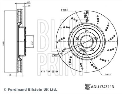 BLUE PRINT ADU1743113 - féktárcsa MERCEDES-BENZ