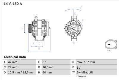 BOSCH 0 986 082 330 - generátor FORD FORD AUSTRALIA