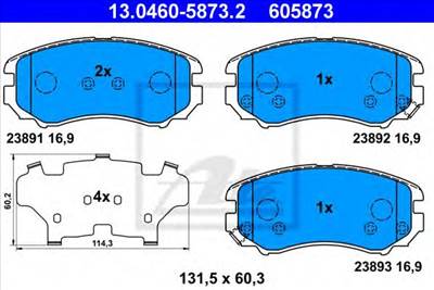 ATE 13.0460-5873.2 - fékbetét HYUNDAI KIA