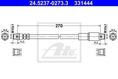 ATE 24.5237-0273.3 - fékcső AUDI