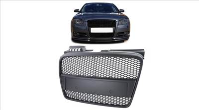 AUDI A4 B7 8E 8H 2004-2009 matt fekete RS stílusú hűtőrács