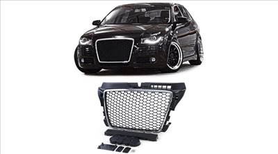 AUDI A3 8P 2008-2013 króm - matt fekete RS stílusú hűtőrács
