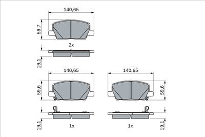 BOSCH 0 986 424 896 - fékbetétkészlet, tárcsafék CHEVROLET OPEL VAUXHALL