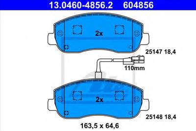 ATE 13.0460-4856.2 - fékbetét NISSAN OPEL RENAULT VAUXHALL