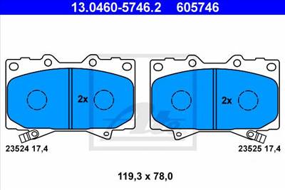ATE 13.0460-5746.2 - fékbetét LEXUS TOYOTA